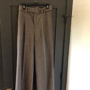 Belted wide leg trousers